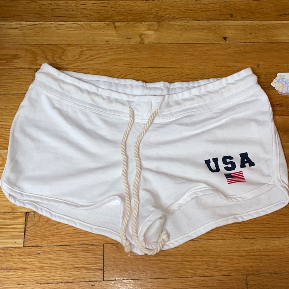 White USA shorts